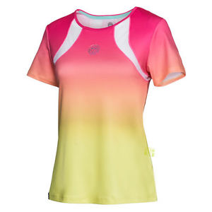 Bidi Badu Mujer Camiseta de tenis Camiseta De Carrera LINA fucsia amarillo