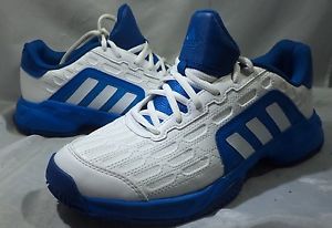 Adidas Men's Performance Barricade Court 2 Tennis Shoes White Blue Size 8 AF6783
