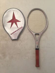Vintage KNEISSL RED STAR TWIN Tennis Racket Racquet SL 4 3/8 w Cover *FAST SHIP*