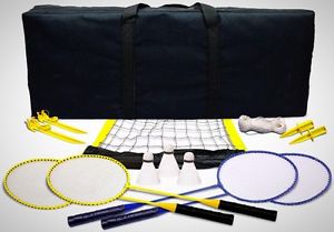 Outdoor Games Kit Badminton Portable Rackets Play Badminton Set Net Yard Sports