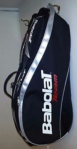 BabolaT Team 3 Pack Tennis Racquet Bag, Black/White/Red/Silver, FREE SHIPPING!!