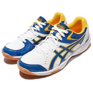 Asics Rivre CS White Blue Yellow Men Badminton Volleyball Shoes TVRA03-0143