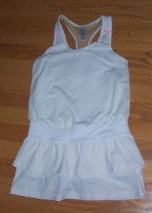 Ivivva by Lululemon White Tennis Dress with Built In Shorts Girls Size 10, EC