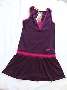 New! NEW BALANCE tennis tournament dress SMALL purple/ pink trim NWT
