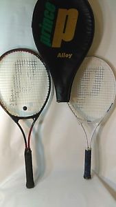 Prince tennis racket lot of 2 J/R pro oversize*Titanium integra 450 plus 1 cover