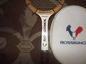 Vintage ROSSIGNOL Strato Tournament White Tennis Racquet / Made USA