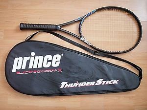 NICE PRINCE THUNDERSTICK LONGBODY STRUNG TENNIS RACQUET + COVER + NEW GRIP 4-1/2