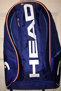 HEAD Tour Team Blue White Orange Tennis Backpack Bag