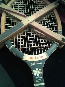 Vintage Wilson Jack Kramer Autograph Wood Tennis Racket Racquet +Pro Staff Cover
