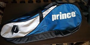 PRINCE 3 Racquet Blue/White TENNIS Carry Bag 32x14x4
