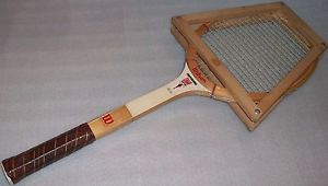 VINTAGE WILSON PROFESSIONAL CHAMP WOODEN TENNIS RACQUET & BRACE PRESS CX 3 USA
