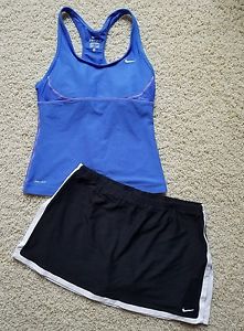 Lot of 2 Womens Nike Dri-Fit Tennis Running Yoga Skirt/Skort/Shorts & Shirt SZ M