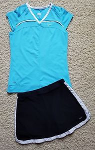 Lot of 2 Girl's Nike Dri-Fit Tennis Running Skirt/Skort/Shorts & Shirt SZ L-XL