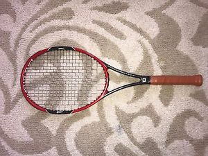 Wilson Pro Staff 97 racquet 4 1/4 Luxilon Strung - Federer A++, 9.5 out of 10.