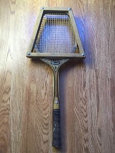 Vintage MidCentury Tad Davis Imperial Deluxe Wood Tennis Racquet w/ Wilson Press