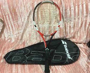 (1) One Babolat Pure Drive Max 105 Tennis Racket - Grip size 4:4 1/2,good!w/bag
