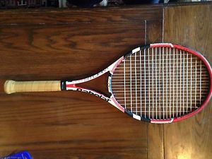 Babolat Pure Storm Ltd GT 95 tennis racquet 4 3/8, used, new Attraction strings