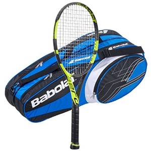 Babolat Pure Aero Tennis Racquet - 2016 AeroPro Drive - STRUNG with 6 Racquet Bag