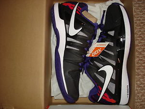 NIB Nike Federer ZOOM VAPOR 9 TOUR Tennis Shoes 488000-015 Black/Purple RARE 9.5