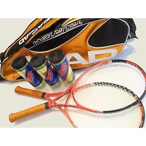 2 Racquet Head Youtek Radical pro, 1 Head tour team tennis bag and 3 cans tennis
