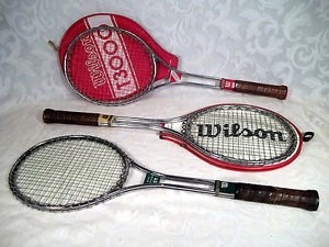 WILSON Jimmy Connors C-1 T2000 T3000 Chrome Tubular Steel Tennis Racket lot of 3