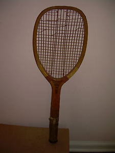 Antique Riseley Hexagon Patent Flat Top Tennis Racquet F.A Davis London - c1920