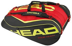 HEAD 283625 2015 Extreme 12R Monstercombi Tennis Bag (Black/Red/Yellow)