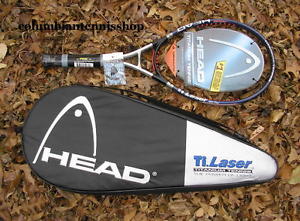 New Head Ti. Laser CZ XL titanium strung racket + cover  4 1/2 (4) L4 Original