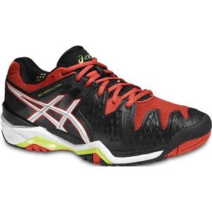 ASICS Gel Resolution 6 rojo/negro 2016 PISTA DURA. Zapatillas padel tenis