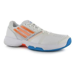 Adidas Galaxy Elite Tennis Shoes Womens White/Orange Trainers Sneakers