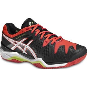 ASICS Gel Resolution 6 rojo/negro 2016 TIERRA BATIDA. Zapatillas padel tenis