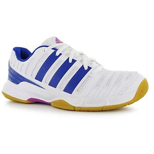 Adidas Essence Indoor Court Trainers Womens White/NightFlash Tennis Volley Shoes