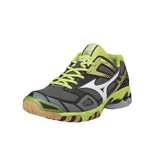 Mizuno Wave Bolt 3 Indoor Court Tennis Shoes Mens Black/Lime Trainers Sneakers