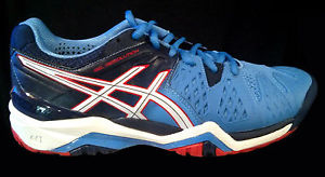 Asics Gel Resolution 6 Women Tennis Shoes Blue NEW (7us)