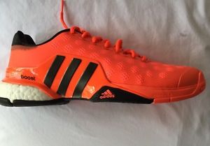 ADIDAS Men`s Barricade 2015 Boost Tennis Shoes Red/Black Retail $190 Size 9m