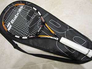 BABOLAT PURE STORM TEAM MP RACQUET (4 5/8) NEW BUMPER / GRIP / STRINGS