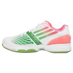 Adidas CC Adizero Tempaia III White Pink Green Womens Tennis Shoes B40457