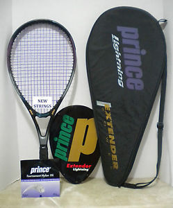 Prince Extender Lightning 730 PL MP 104 Tennis Racquet + NEW STRINGS + COVER