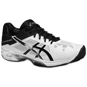 ASICS Gel Solution Speed 3 blanco/negro TIERRA BATIDA. Zapatillas padel tenis