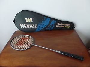 RARE WINALL ALUMINUM BADMINTON  RACQUET WITH RARE CARRY CASE AS SHOWN.