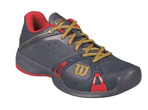 WILSON 100 YEAR RUSH PRO MEN TENNIS SHOE - Coal/Red/Gold - Authorized Dealer