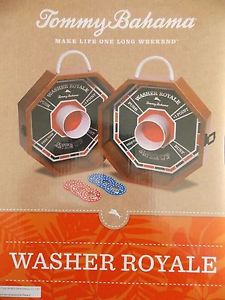 TOMMY BAHAMA~WASHER ROYALE GAME IN WOODEN CASE~NEW