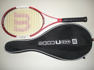 WILSON nCODE SIX-ONE TEAM 95  TENNIS RACQUET 4 3/8  (NEW STRINGS)