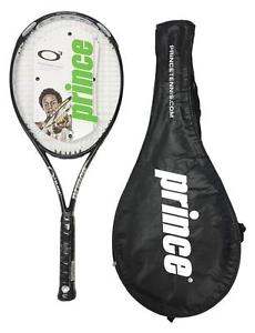 Prince O3 Negro Triple Amenaza Raqueta De Tenis + Funda De Transporte