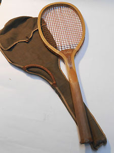 Antique Slazenger Wooden Tennis  Racket »Eclipse« c.1912 with Racquet Cover