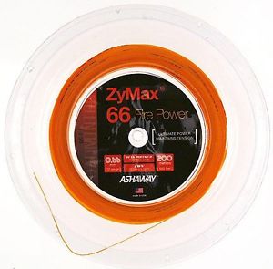 Ashaway Zymax 66 Fire Power Badminton Strings 200m (660 ft) Reel Orange
