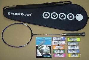 RKEP PRO6000 badminton racket racquet YONEX NBG98 string + 10 grip HEX frame