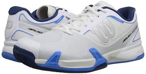 Wilson Rush Pro 2.0 Men's Tennis Shoes - White/Blue - Authorized Dealer