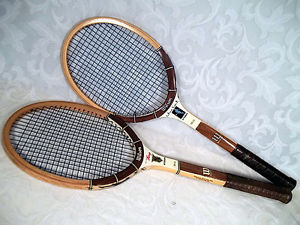 Vtg WILSON Chris Evert Billie Jean King AUTOGRAPH Wooden Tennis Racket Lot of 2