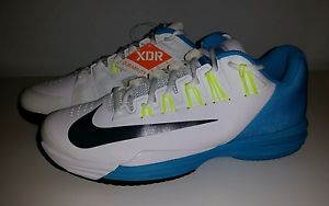 New Nike Lunar Ballistec 1.5 Tennis Shoes Men's size 9.5 White Blue Lagoon